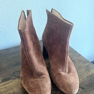 Agl Brown Suede Ankle Booties